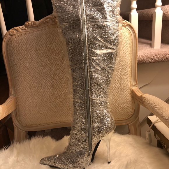 COPY - Jeffrey Campbell Garmona thigh high glitter boots - Picture 3 of 11